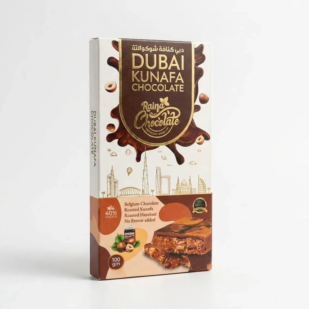 Dubai Chocolate - Belgium Chocolate with Roasted Kunafa & Hazelnut