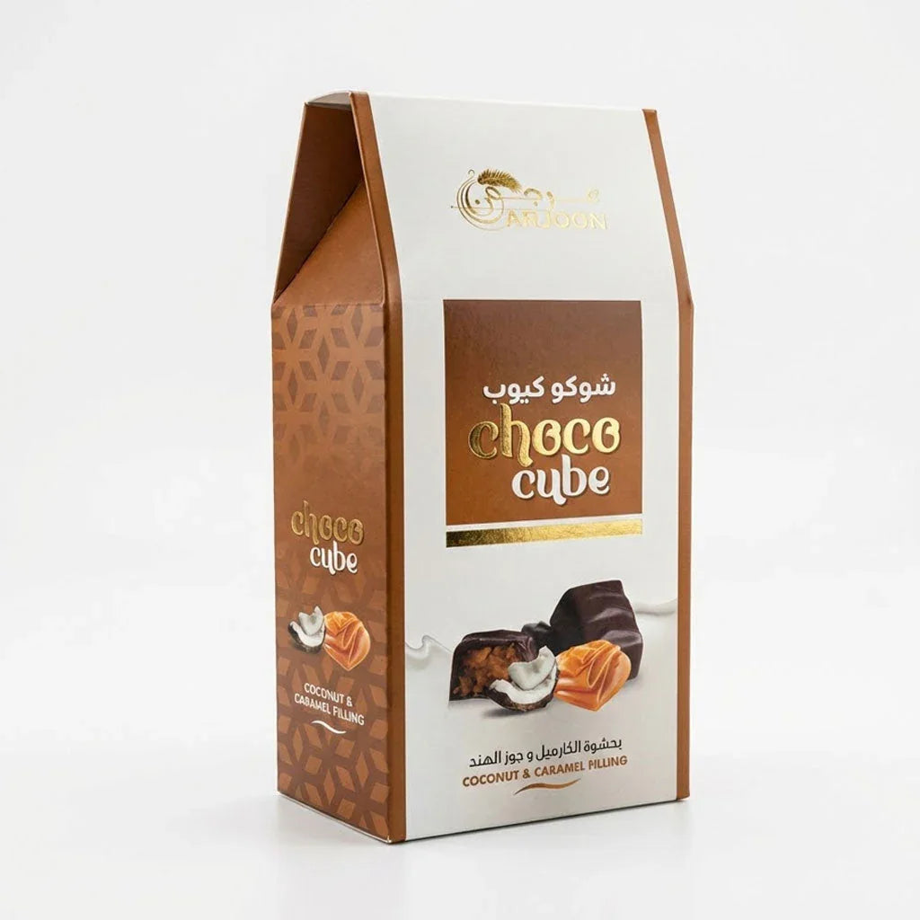 Choco Cube with Coconut and Caramel Filling